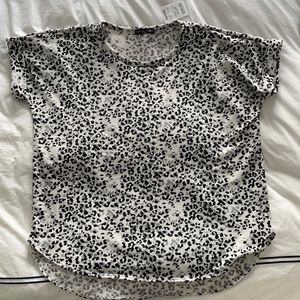 Black and White Cheetah Print short sleeve shirt